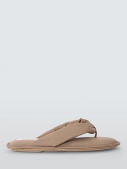 John Lewis Puffy Toe Post Slippers, Taupe, Taupe