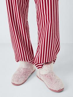 John Lewis High Pile Fleece Slipper Boots - view 2, Pink