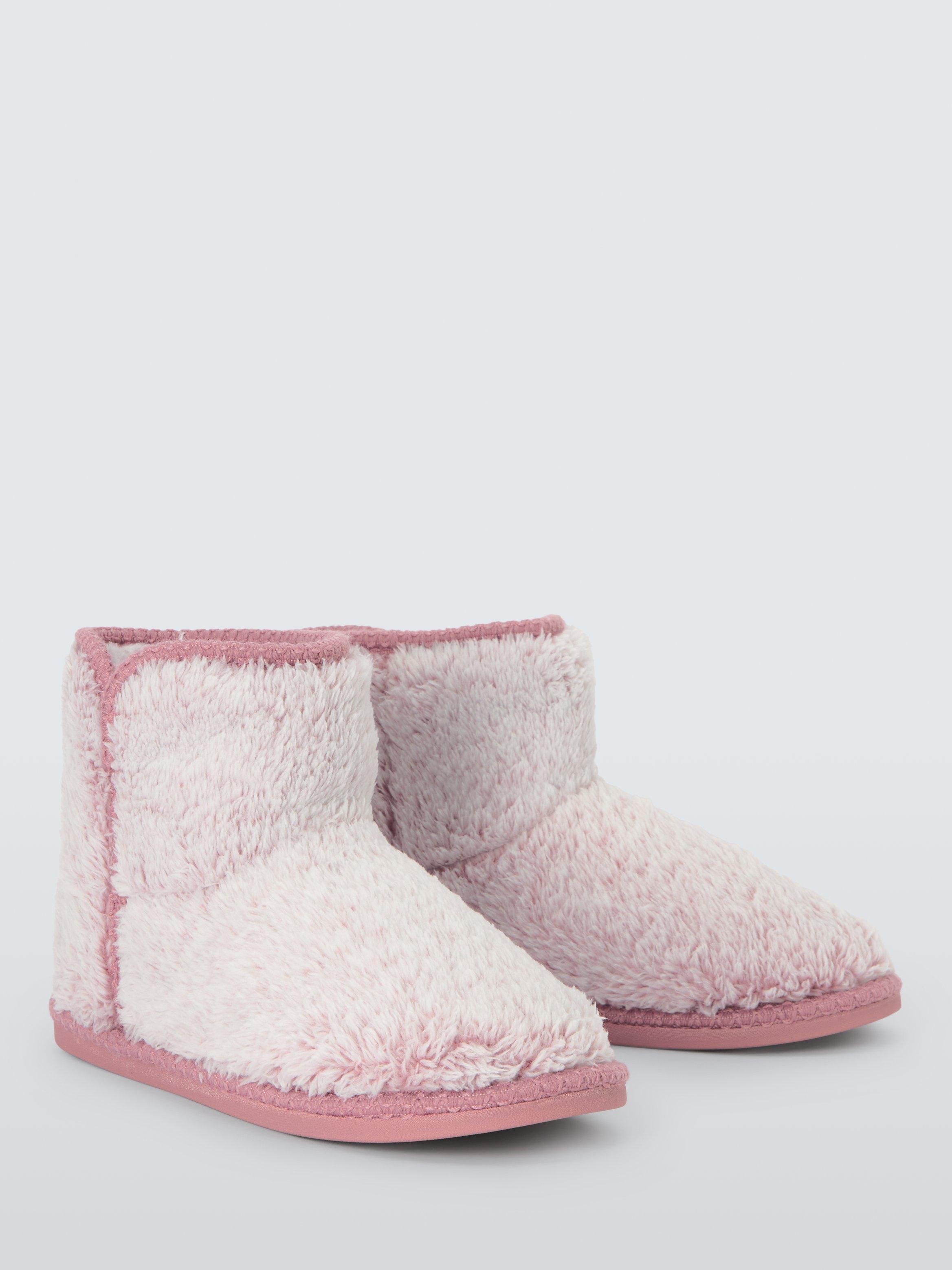 Product image 3 of 5, which shows John Lewis High Pile Fleece Slipper Boots, Pink, M
