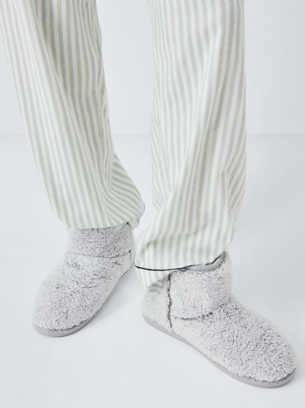 John Lewis High Pile Fleece Slipper Boots - view 2, Grey