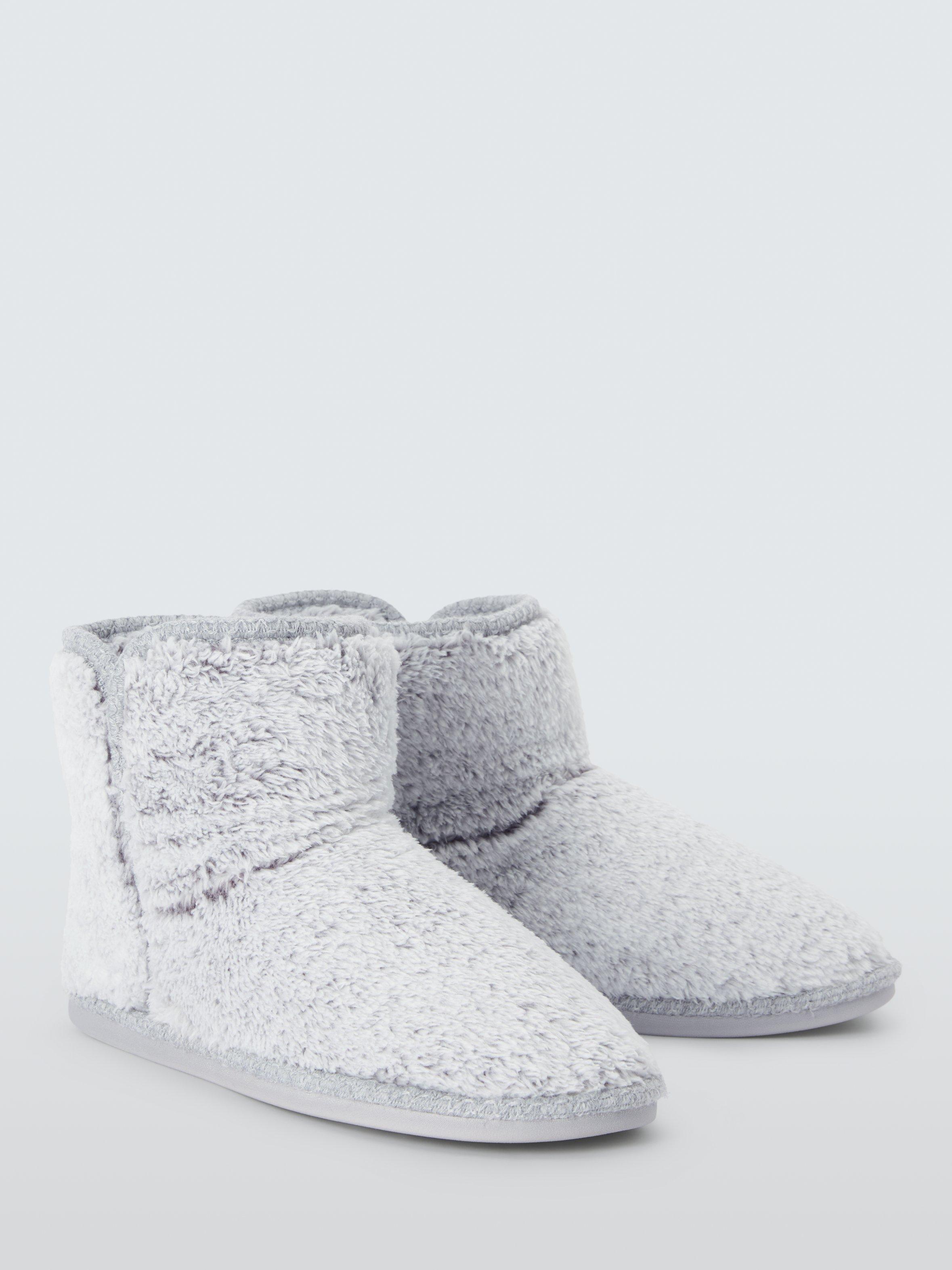 Product image 3 of 5, which shows John Lewis High Pile Fleece Slipper Boots, Grey, S