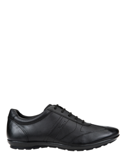 Geox Symbol City Leather Trainers, Black, Black