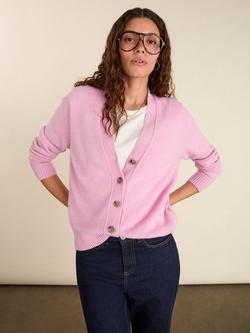Baukjen Celine V-Neck Wool Rich Cardigan, Blossom, Blossom