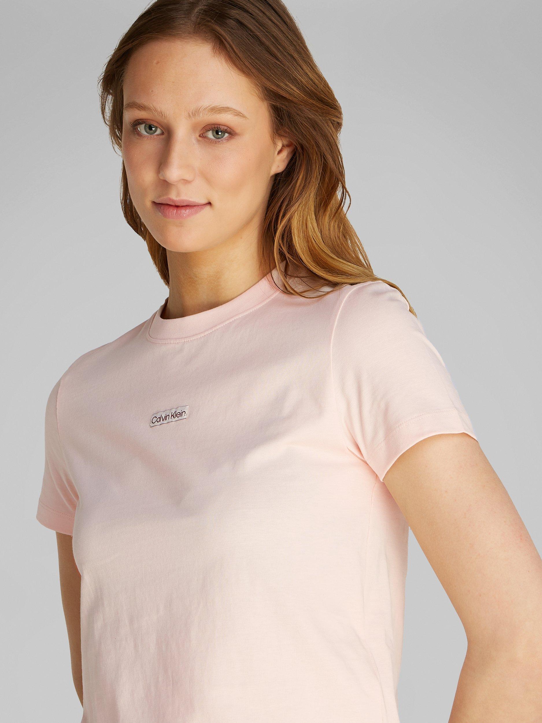 Product image 4 of 6, which shows Calvin Klein Logo Baby T-Shirt, Silver Peony, XS