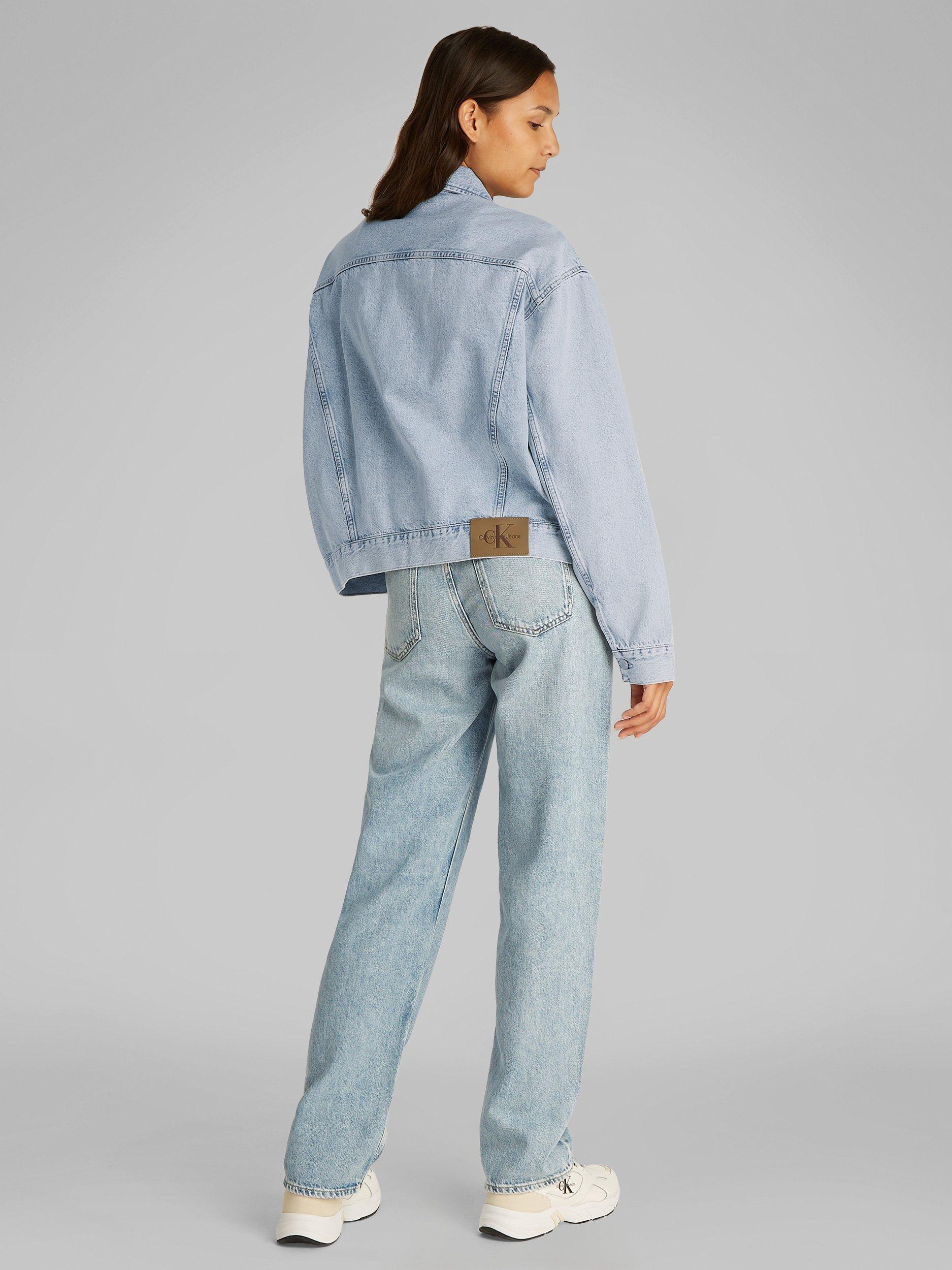 Product image 3 of 7, which shows Calvin Klein Boxy Denim Jacket, Denim Light, XS