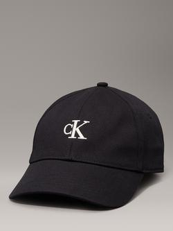 Calvin Klein Embroidered Monogram Baseball Cap, Black, Black