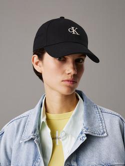 Calvin Klein Embroidered Monogram Baseball Cap, Black - view 2, Black