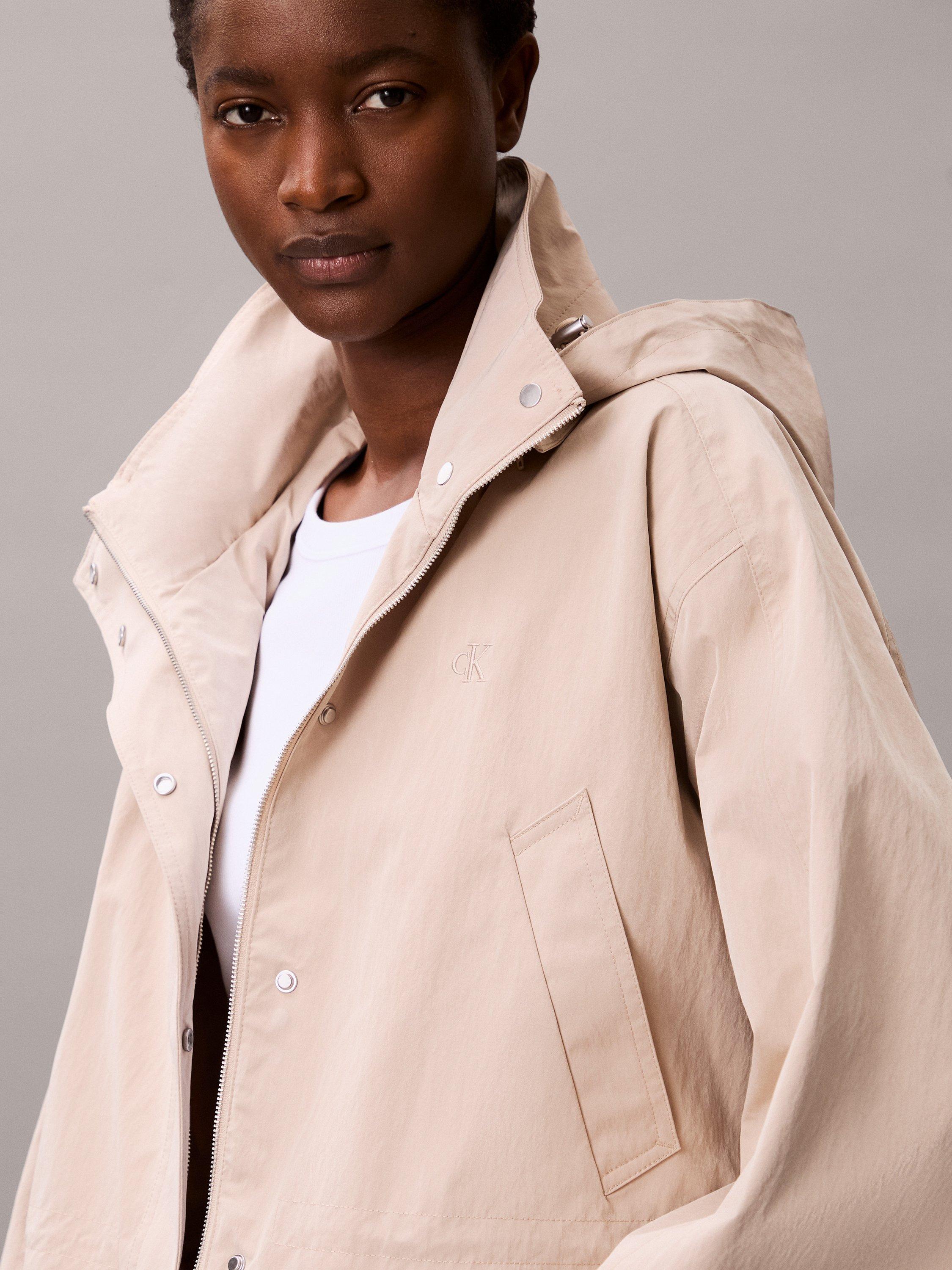 Product image 4 of 6, which shows Calvin Klein Toggle Waisted Jacket, Humus, XS