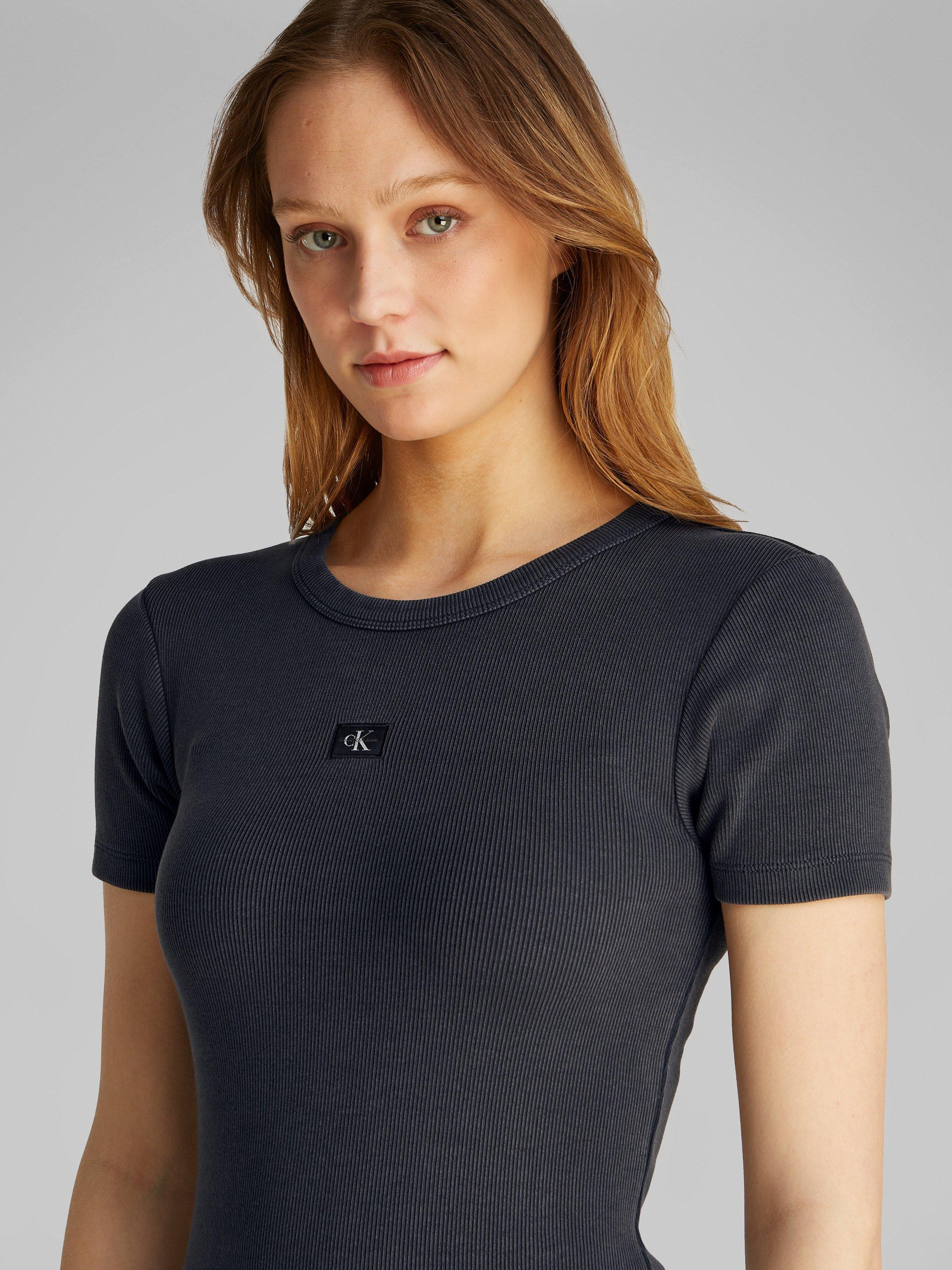 Product image 4 of 6, which shows Calvin Klein Ribbed Bodycon Dress, Washed Black, S