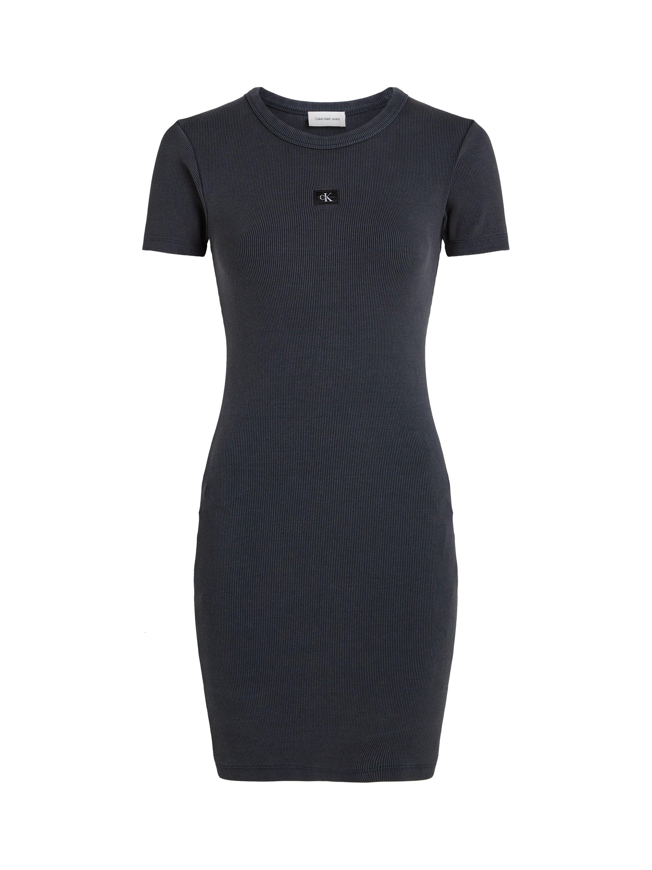 Product image 5 of 6, which shows Calvin Klein Ribbed Bodycon Dress, Washed Black, S