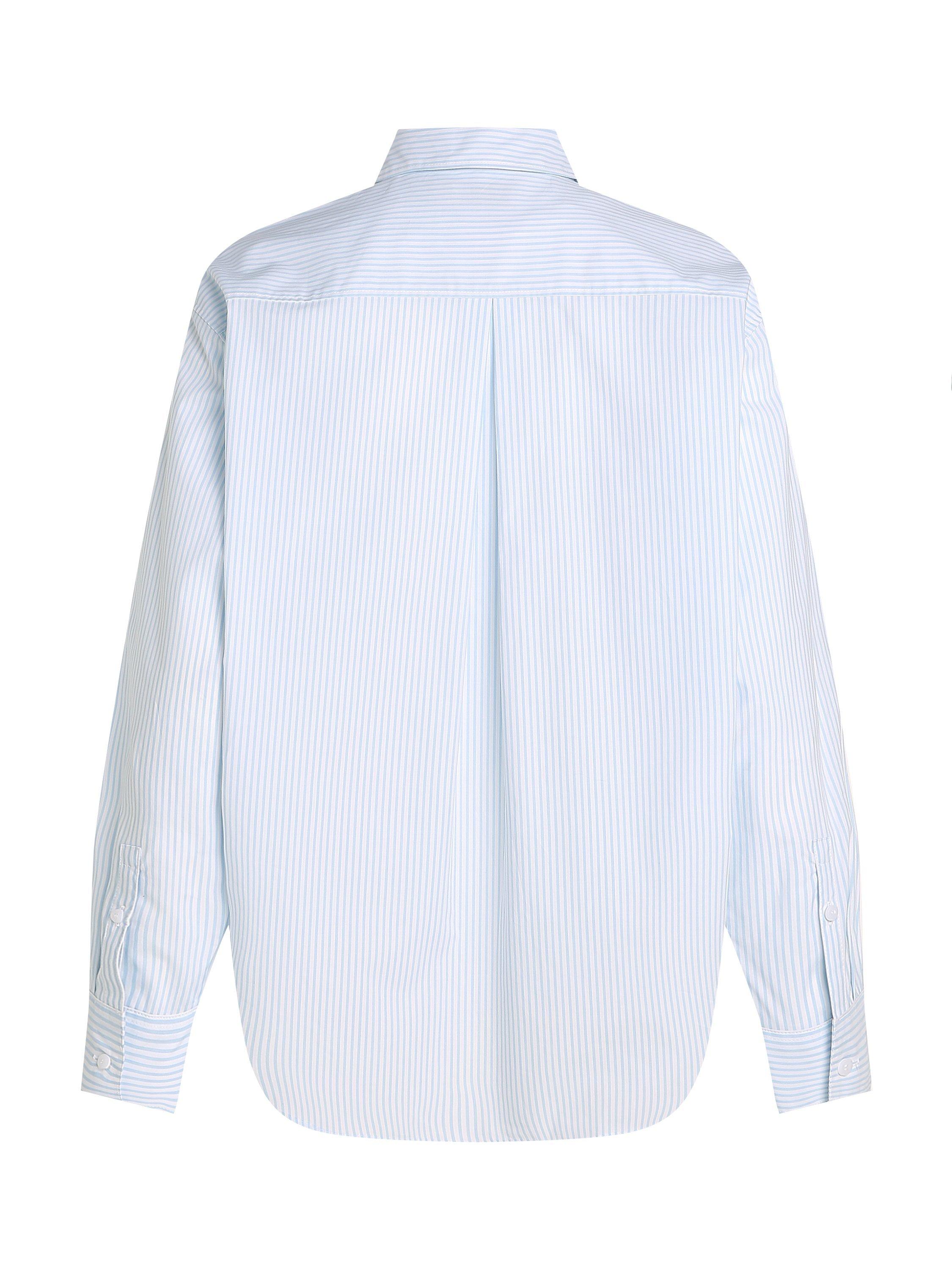 Product image 6 of 6, which shows Calvin Klein Relaxed Cotton Long Sleeve Shirt, Blue/Multi, M