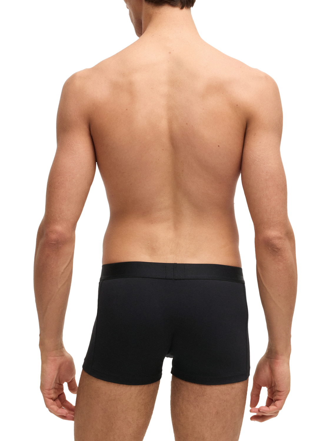 Product image 3 of 5, which shows BOSS Stretch Cotton Logo Waistband Trunks, Pack of 3, Black, L
