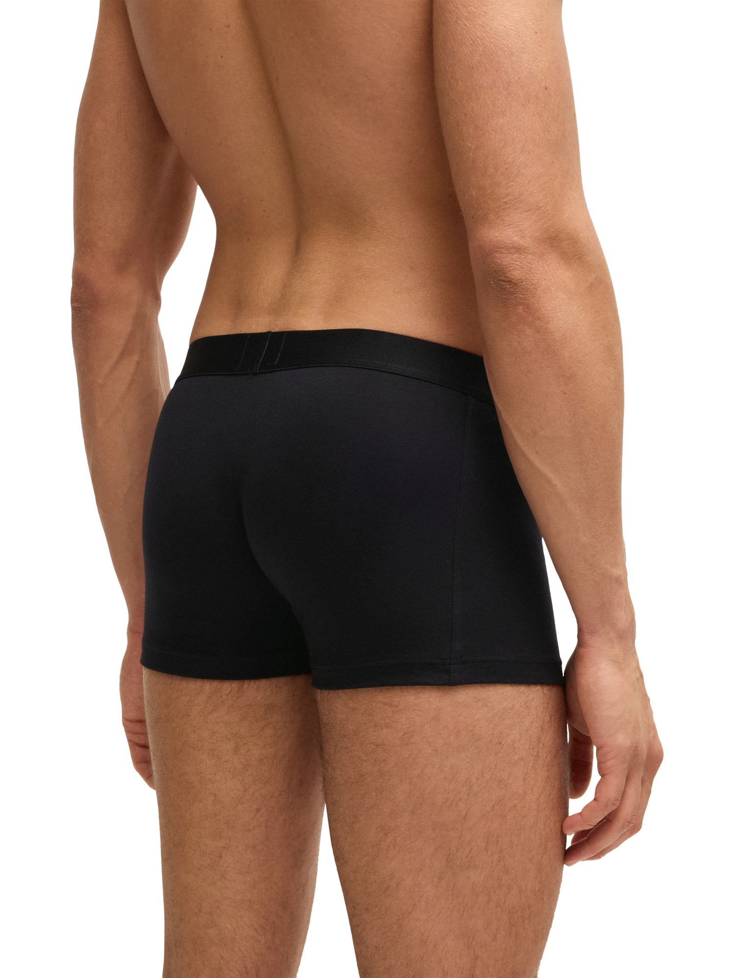Product image 5 of 5, which shows BOSS Stretch Cotton Logo Waistband Trunks, Pack of 3, Black, L
