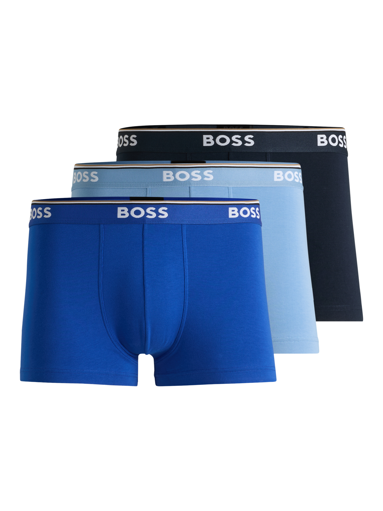 BOSS Stretch Cotton Logo Waistband Trunks, Pack of 3, Multi