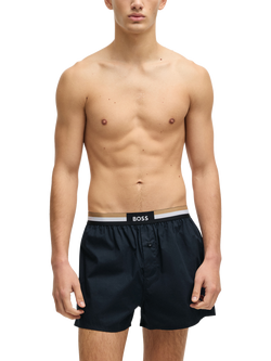 HUGO BOSS BOSS Logo Cotton Boxer Shorts, Pack of 2 - view 2, Mid Green/Multi