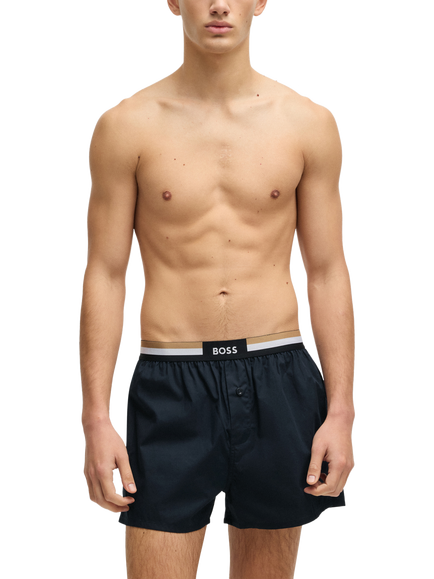 HUGO BOSS BOSS Logo Cotton Boxer Shorts, Pack of 2 - view 2, Mid Green/Multi