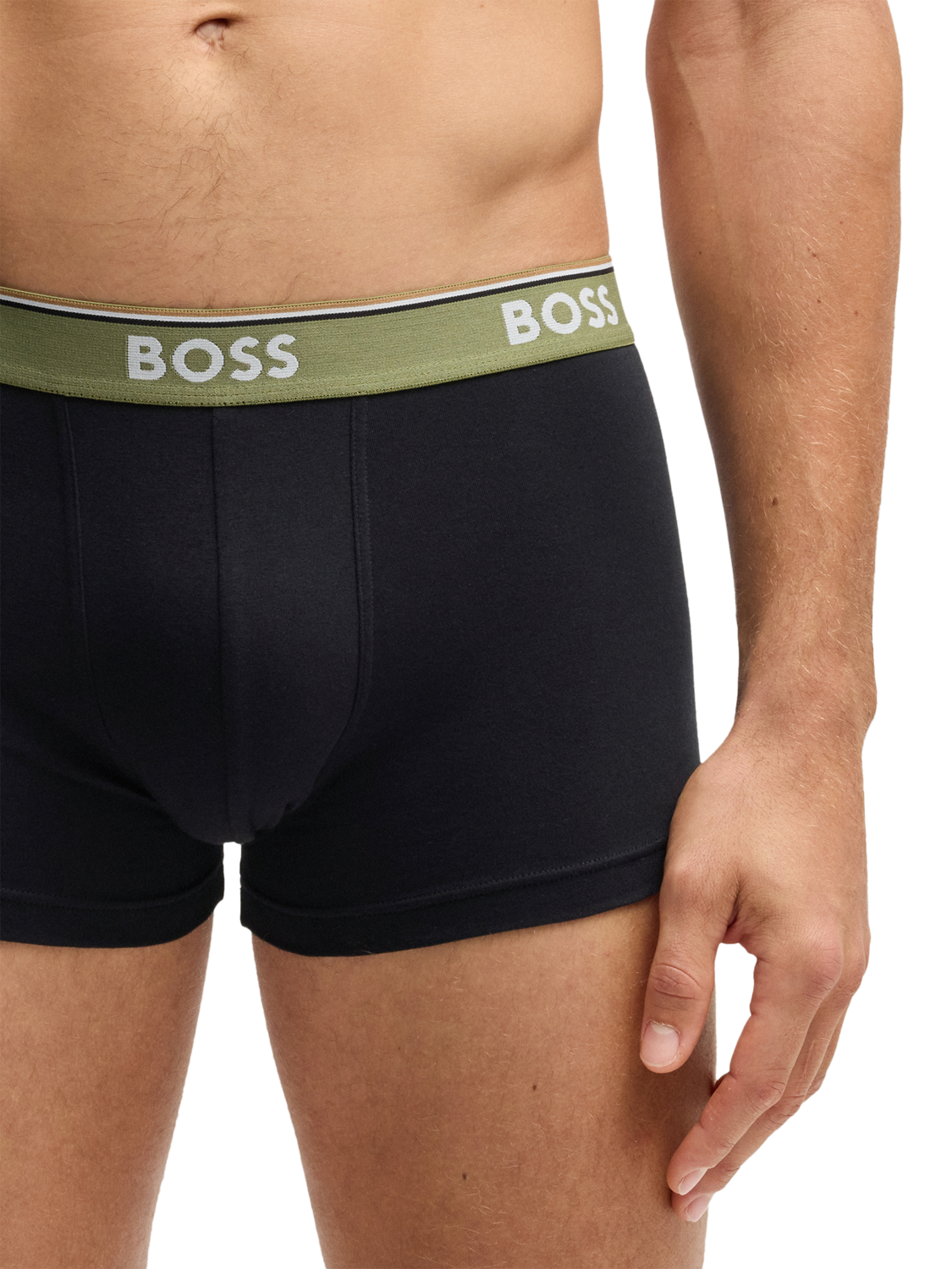 Product image 6 of 7, which shows BOSS Cotton Blend Trunks, Pack of 3, Multi, M
