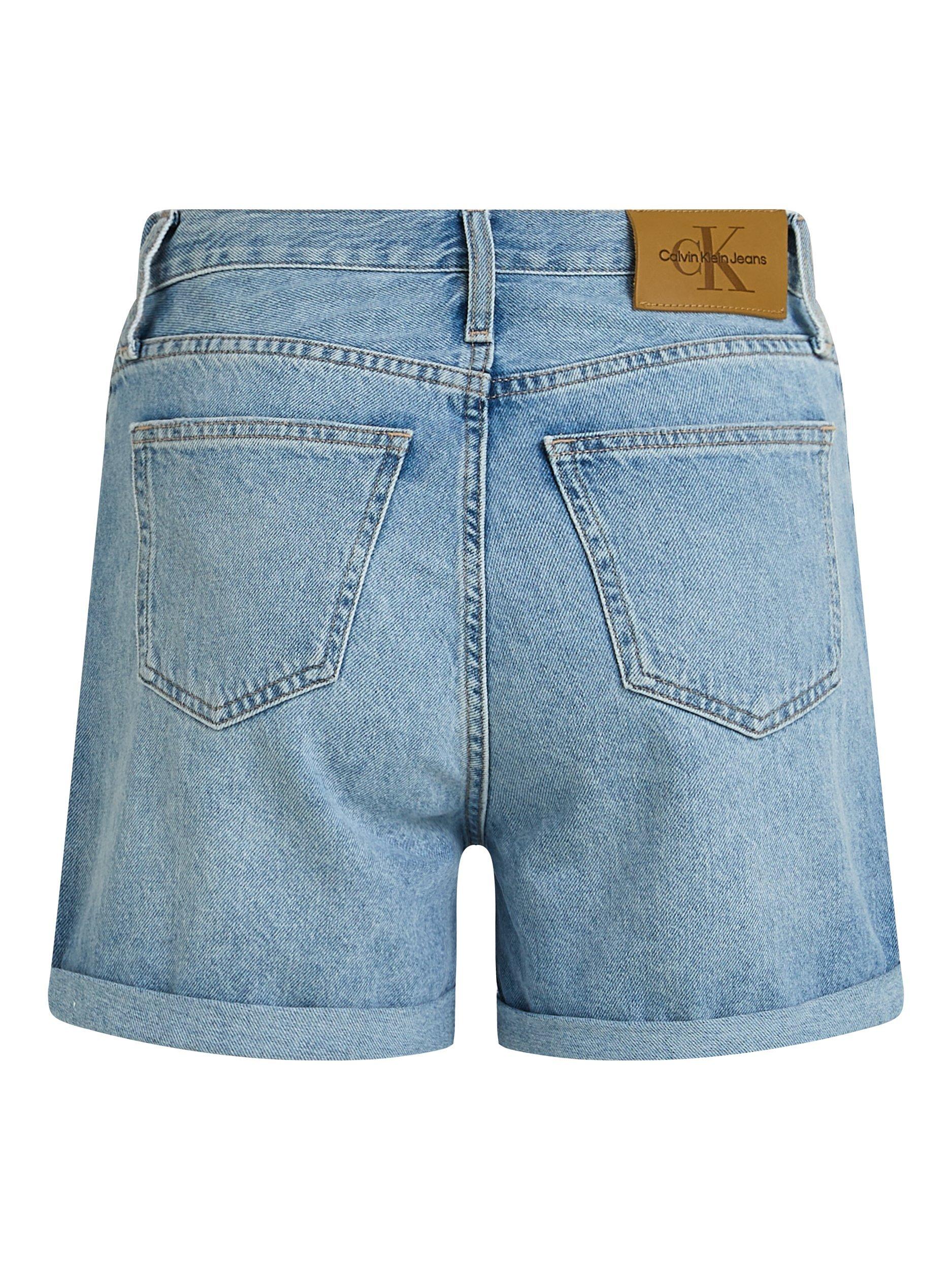 Product image 6 of 6, which shows Calvin Klein Mom Denim Shorts, Denim Light, 25