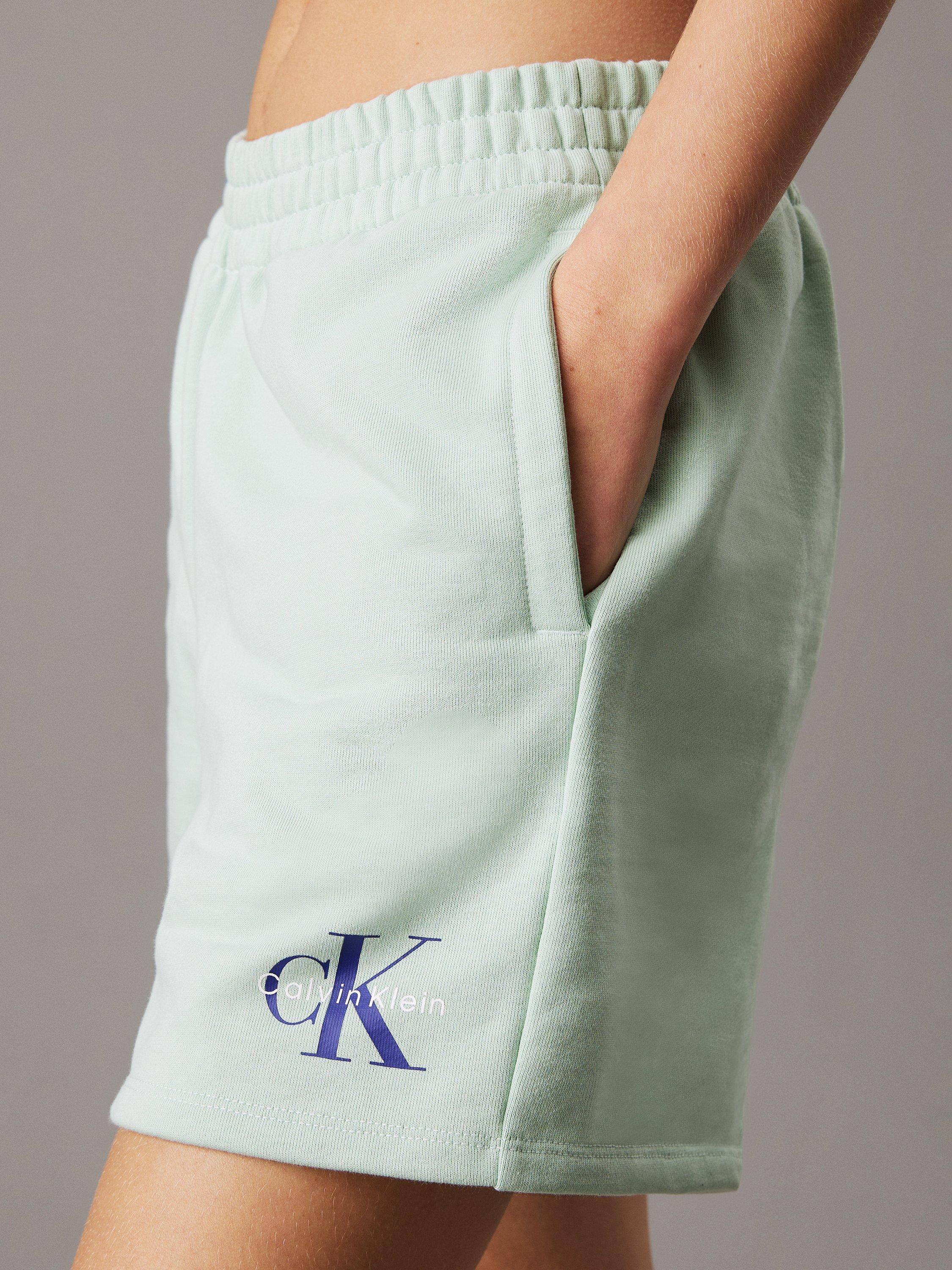 Product image 4 of 5, which shows Calvin Klein Mono Logo Jogger Shorts, Cameo Green, XXS