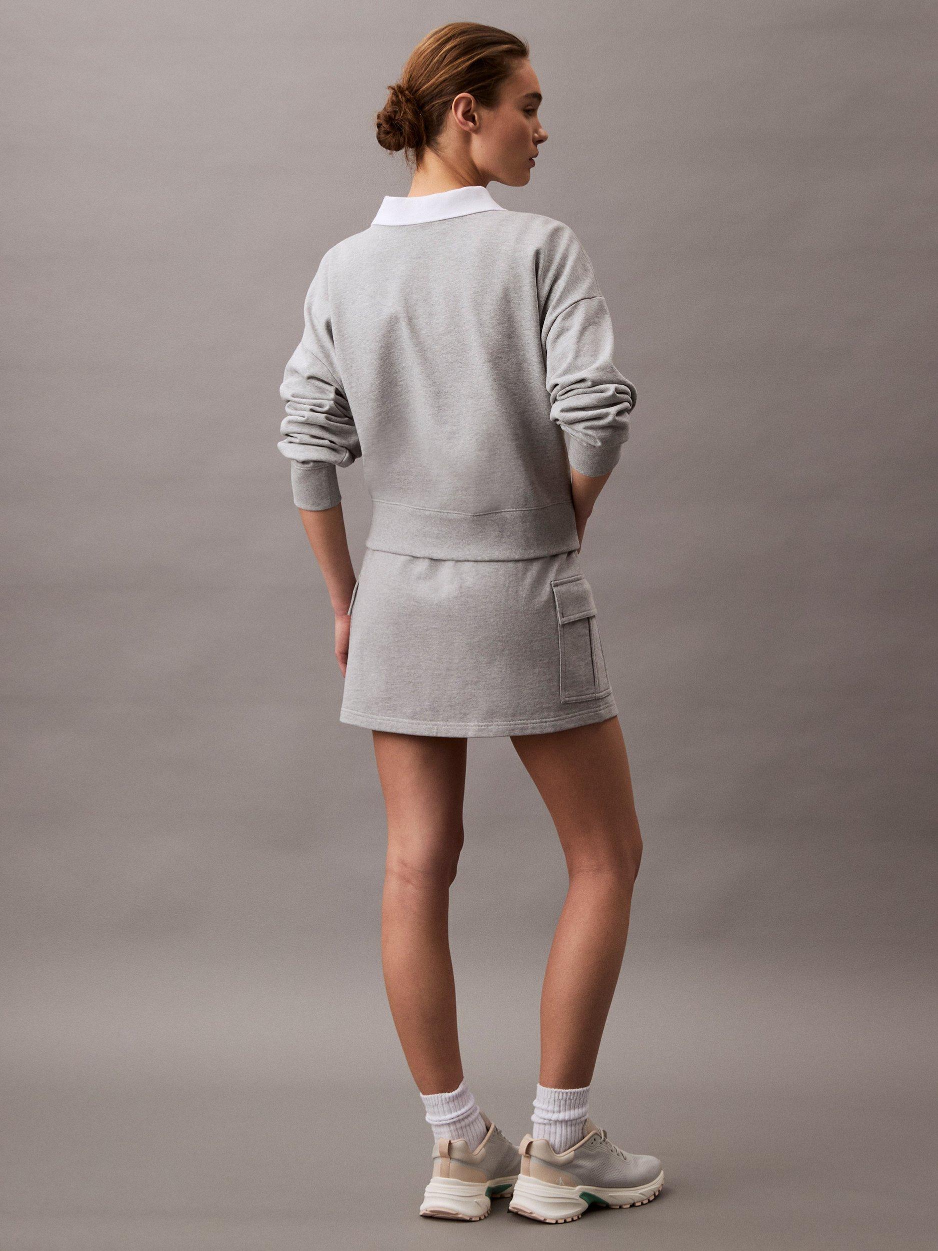 Product image 2 of 7, which shows Calvin Klein Jeans Cotton Blend Cargo Skirt, Heroic Grey Heather, XXS