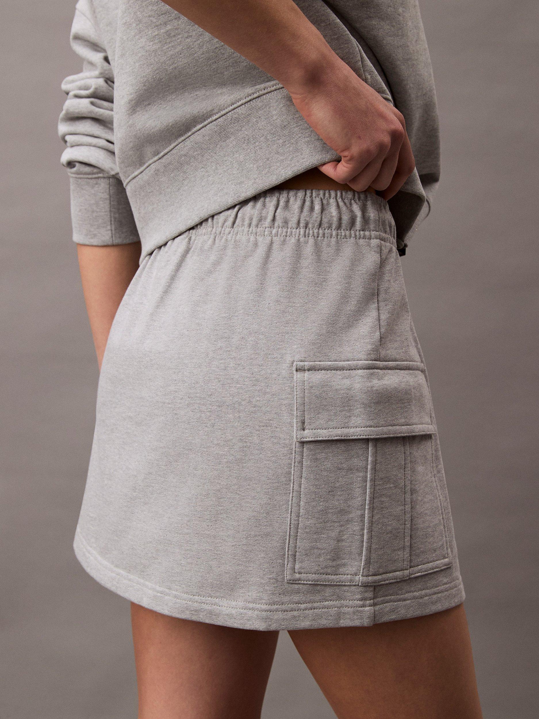 Product image 5 of 7, which shows Calvin Klein Jeans Cotton Blend Cargo Skirt, Heroic Grey Heather, XXS
