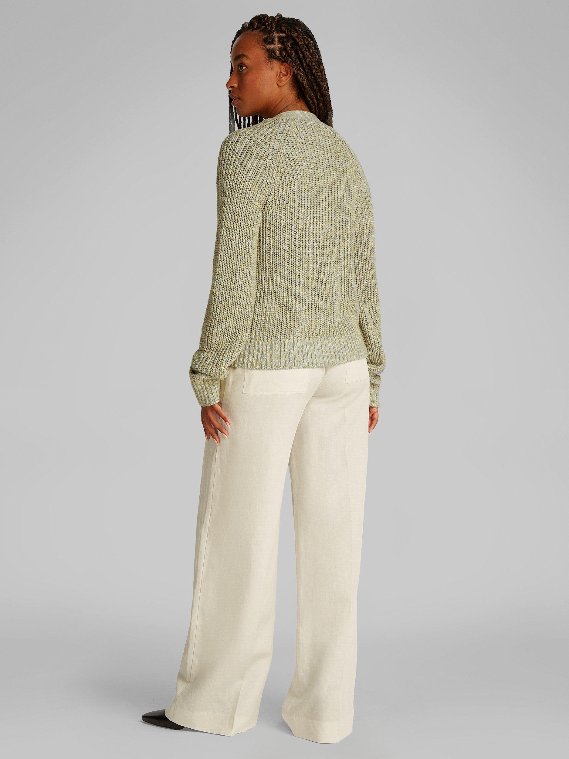 Product image 3 of 7, which shows Calvin Klein Mouline Texture Cardigan, Olive Mouline, XS