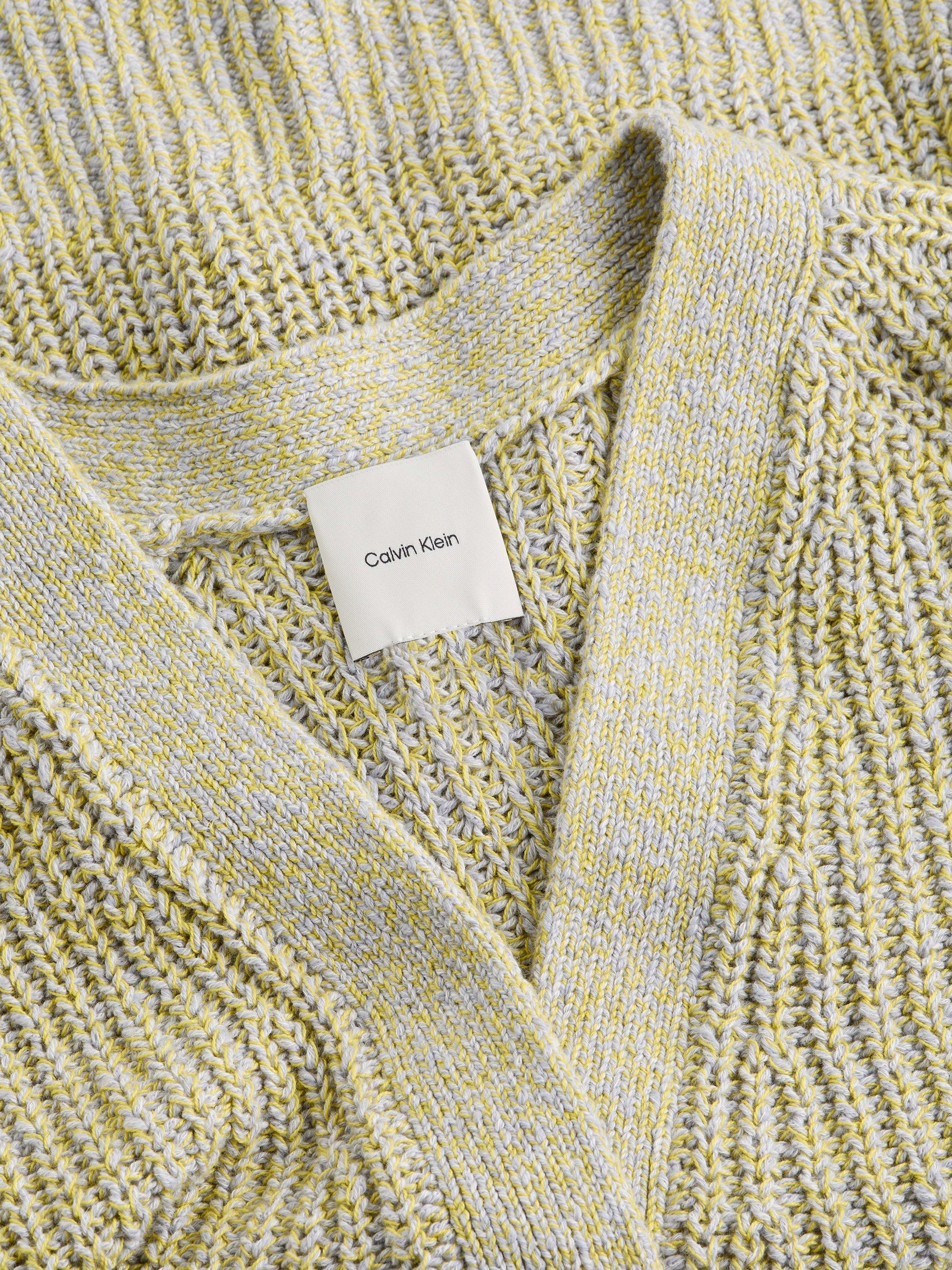 Product image 5 of 7, which shows Calvin Klein Mouline Texture Cardigan, Olive Mouline, XS