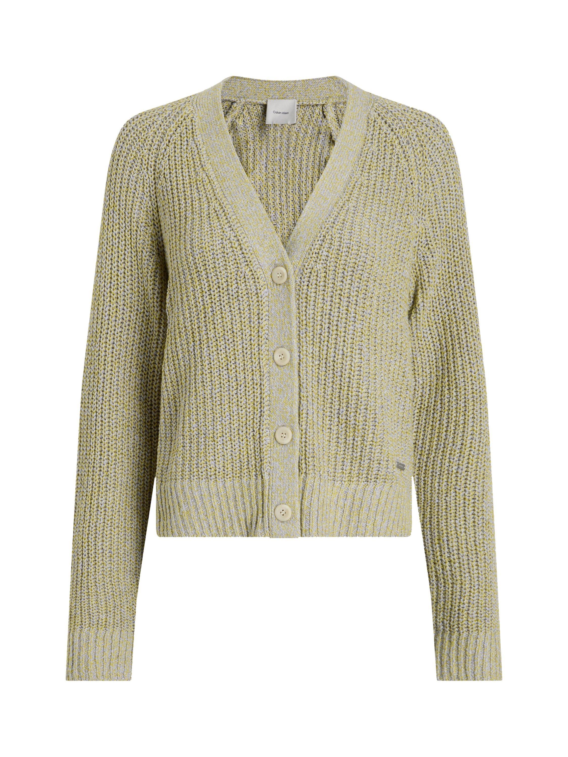 Product image 6 of 7, which shows Calvin Klein Mouline Texture Cardigan, Olive Mouline, XS