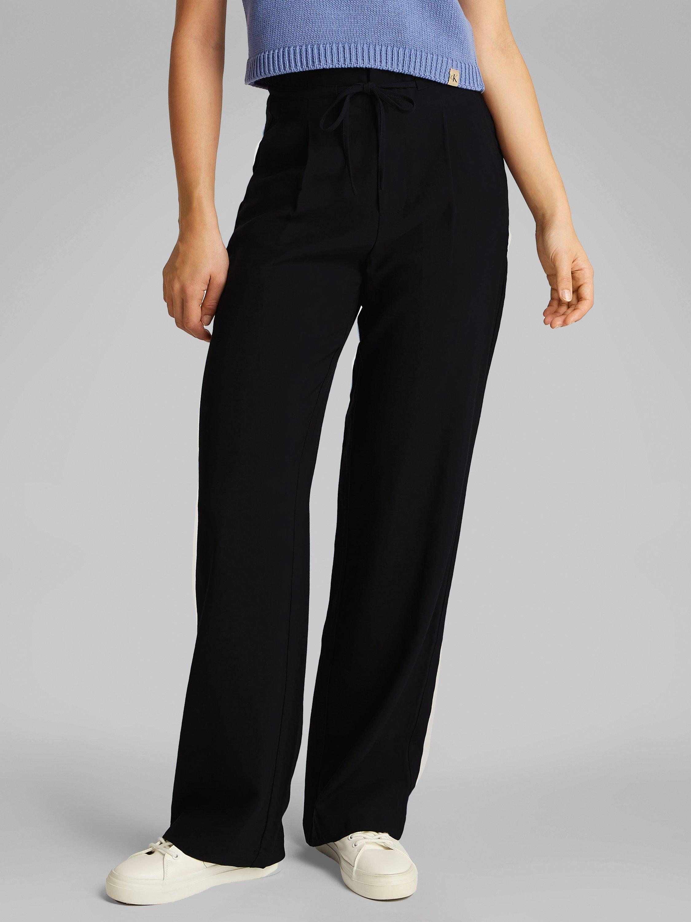 Calvin Klein Relaxed Straight Trousers, Black
