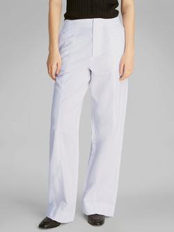 Calvin Klein Soft Linen Blend Casual Trousers, White, White