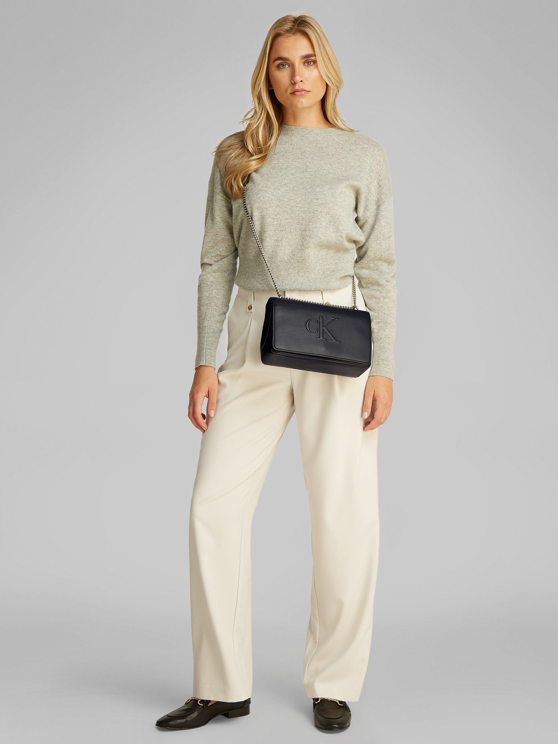Product image 2 of 5, which shows Calvin Klein Logo Flap Crossbody Bag, Black