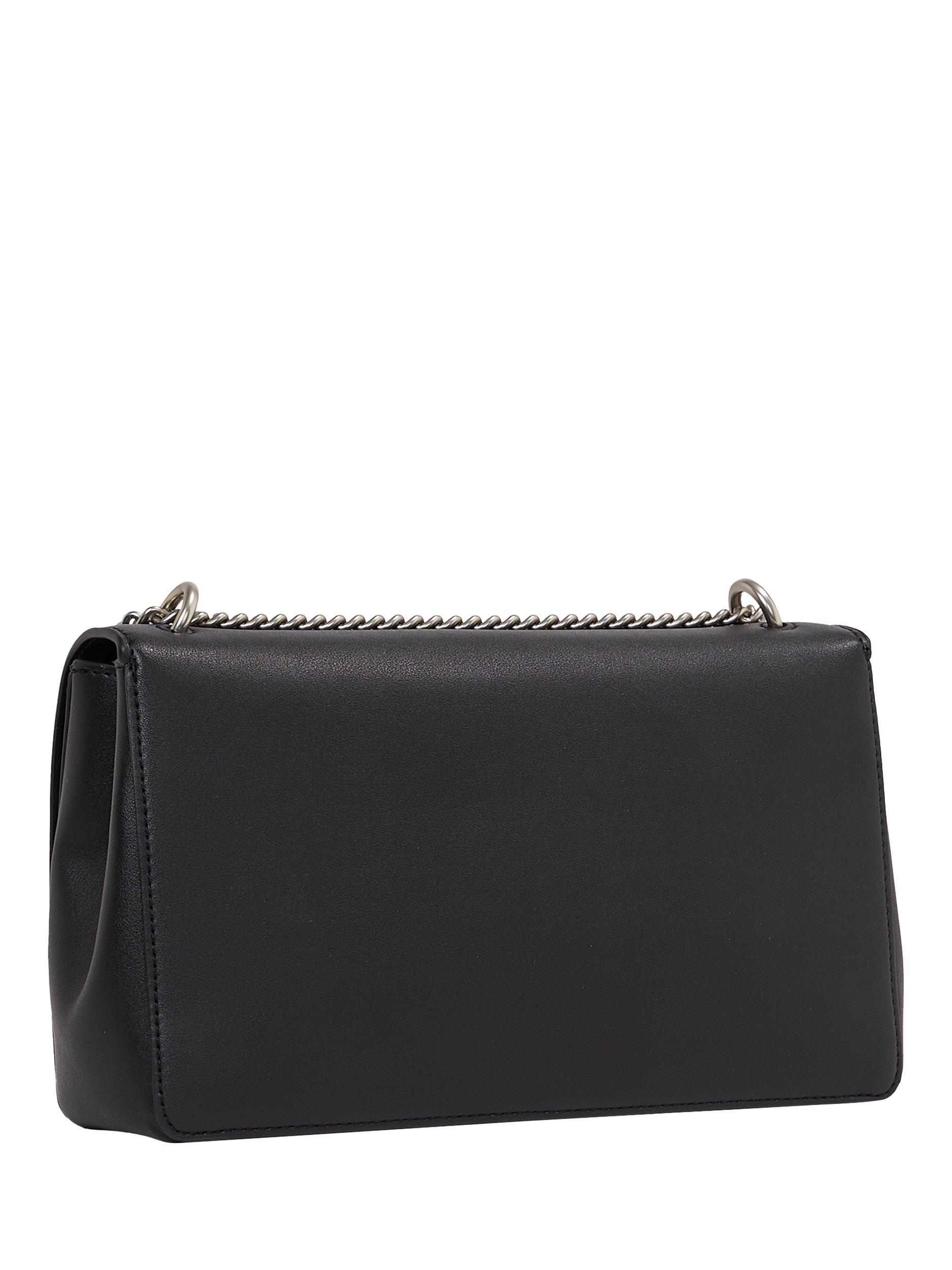 Product image 4 of 5, which shows Calvin Klein Logo Flap Crossbody Bag, Black