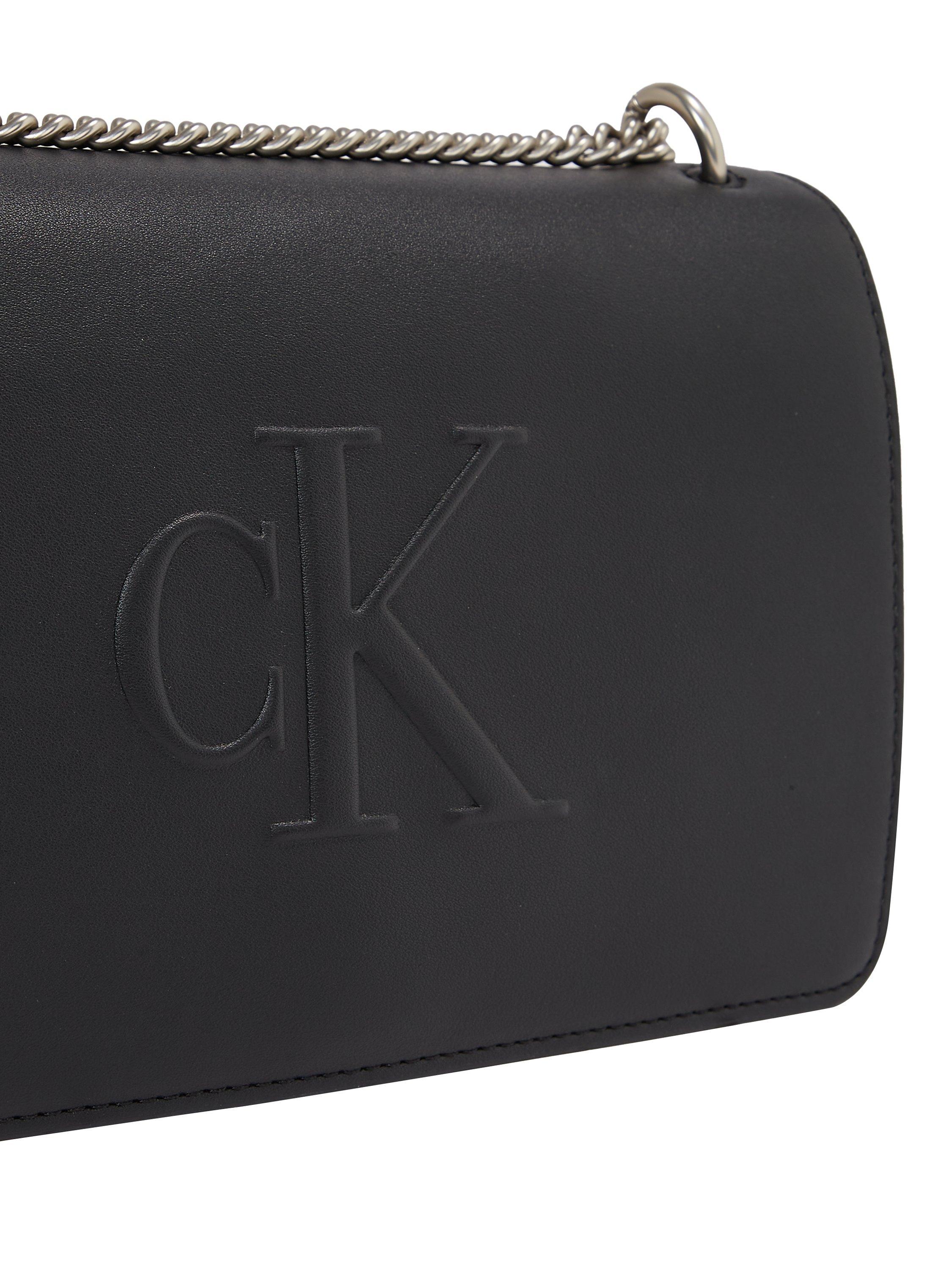 Product image 5 of 5, which shows Calvin Klein Logo Flap Crossbody Bag, Black