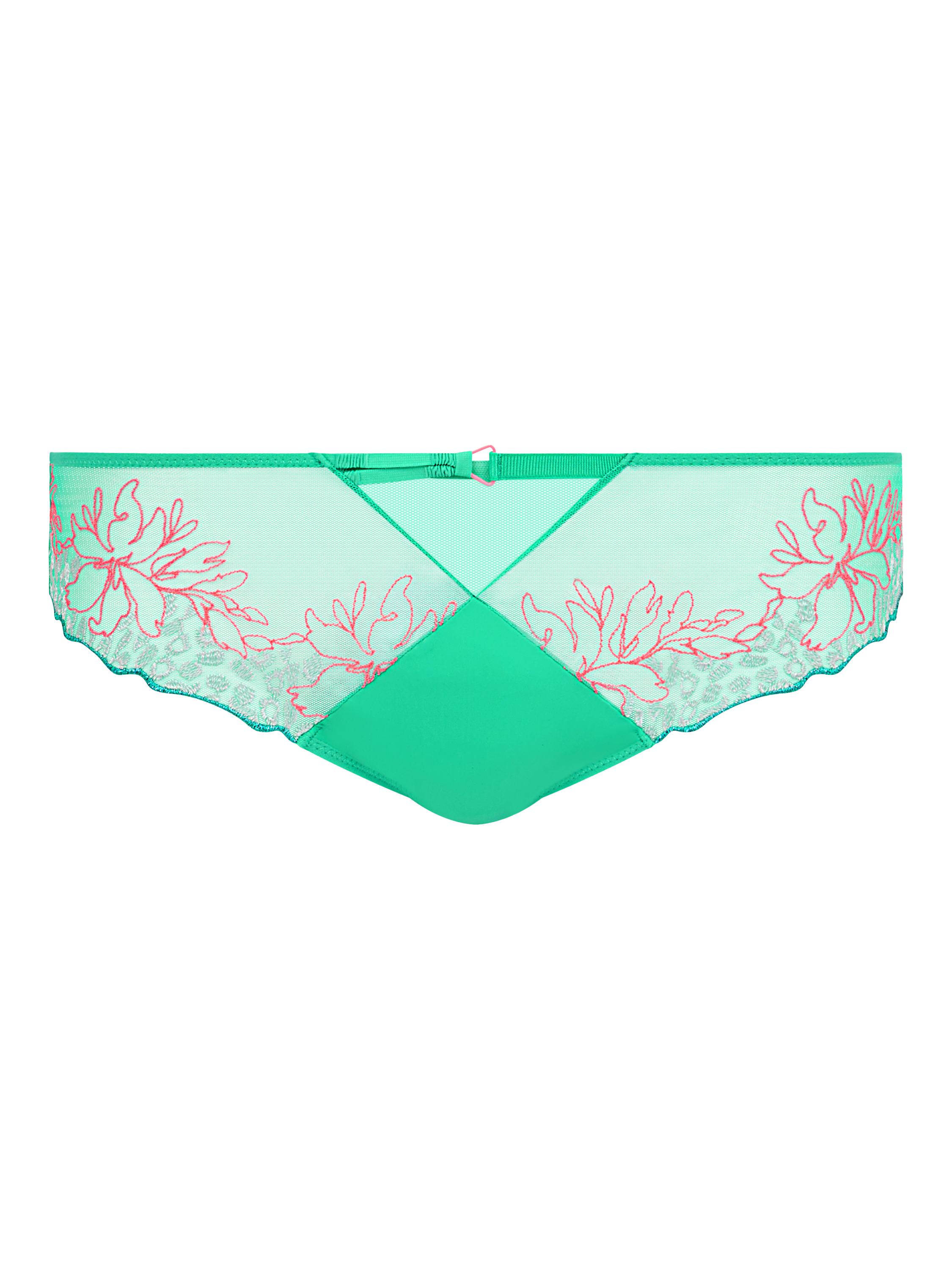 Product image 3 of 3, which shows Chantelle Spice Brazilian Knickers, Aqua, S