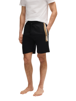 HUGO BOSS BOSS Contrast Trim Logo Cotton Shorts, Black