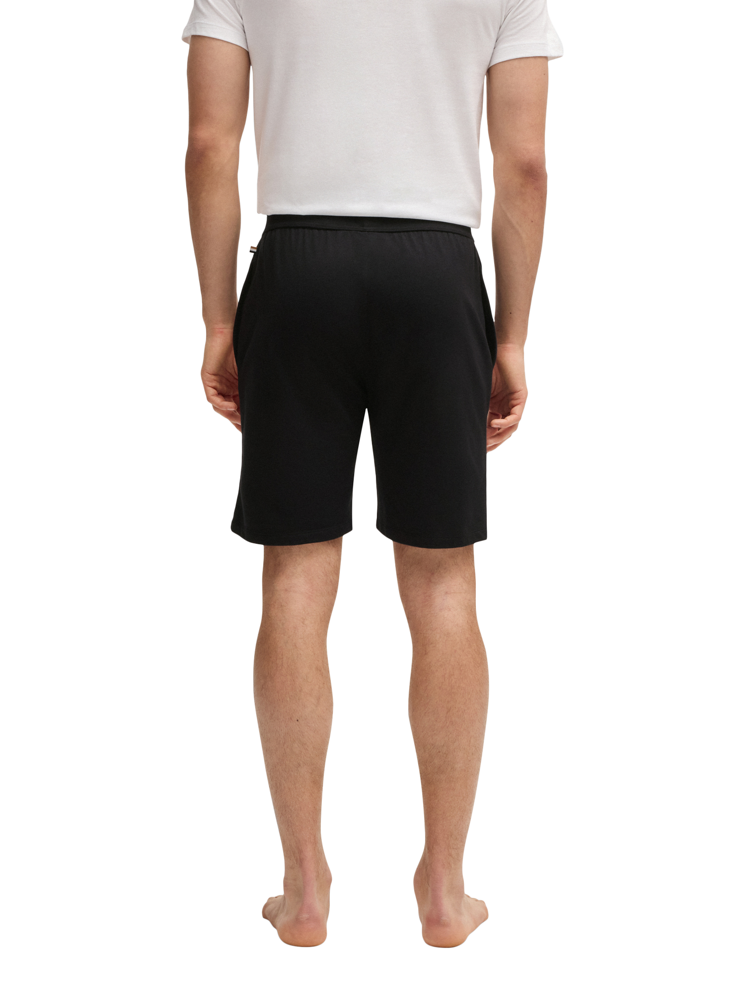 Product image 2 of 5, which shows HUGO BOSS BOSS Contrast Trim Logo Cotton Shorts, Black, L