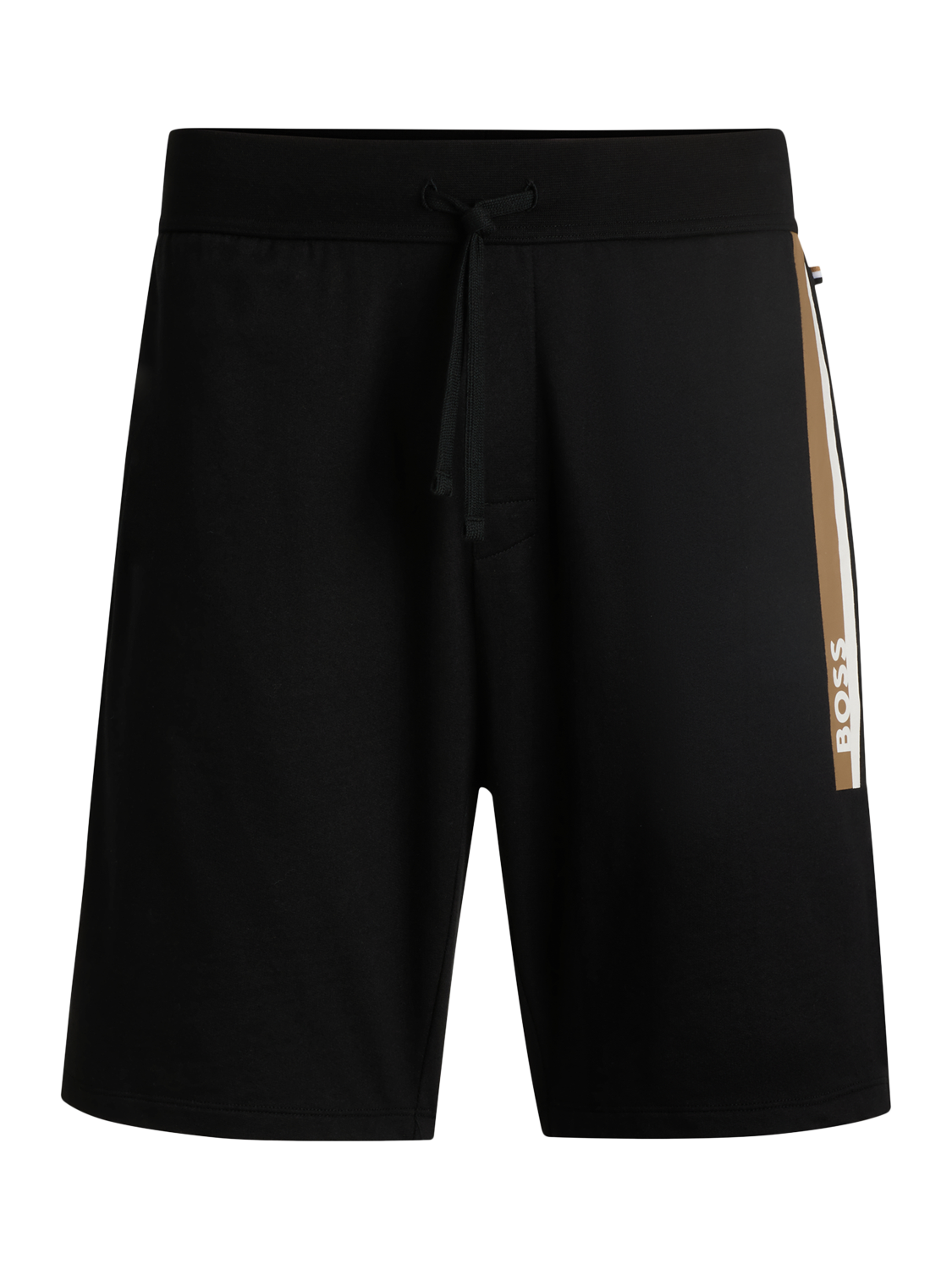 Product image 4 of 5, which shows HUGO BOSS BOSS Contrast Trim Logo Cotton Shorts, Black, L