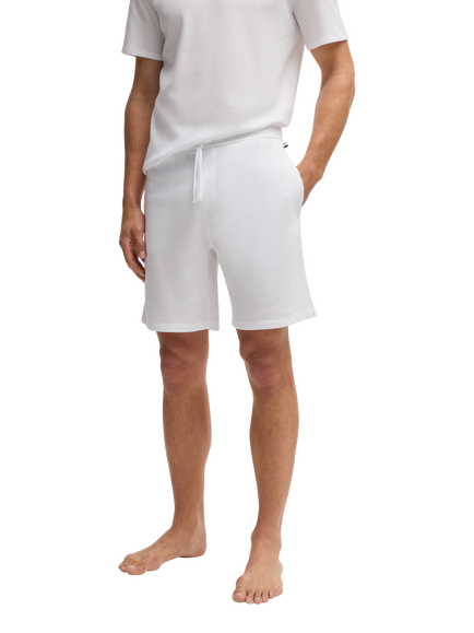 BOSS Waffle Structured Pyjama Shorts, White, White