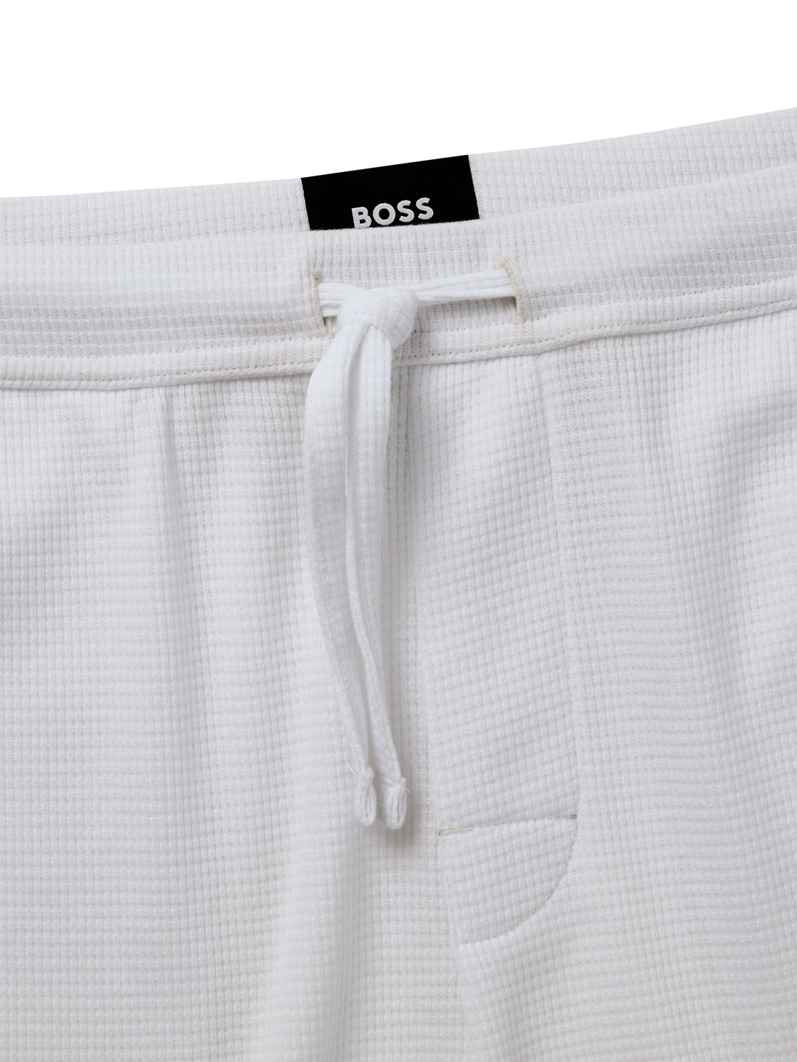 Product image 5 of 6, which shows BOSS Waffle Structured Pyjama Shorts, White, M