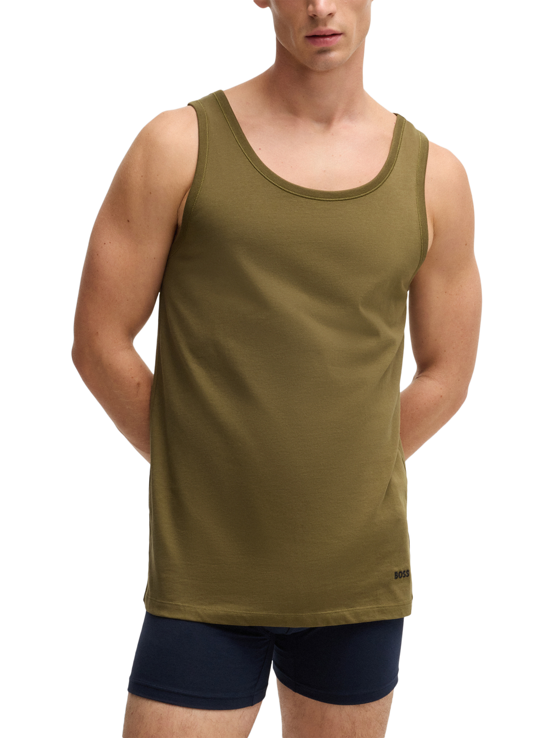Product image 2 of 5, which shows BOSS Cotton Vests, Pack of 3, Multi, M