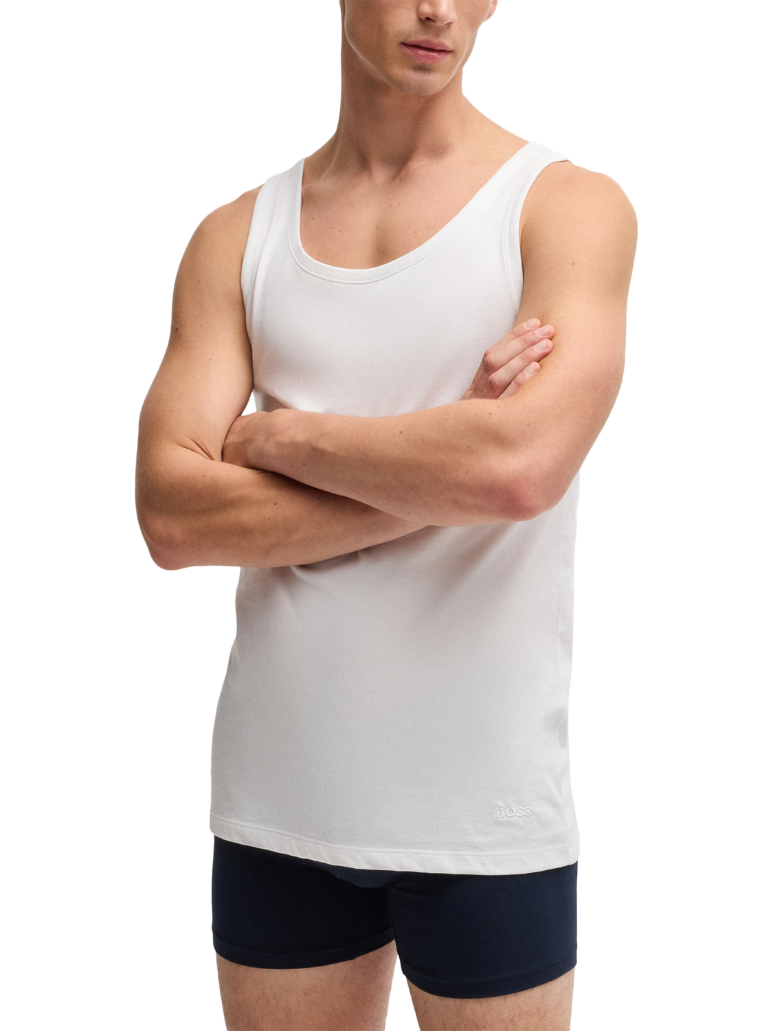 Product image 5 of 5, which shows BOSS Cotton Vests, Pack of 3, Multi, M