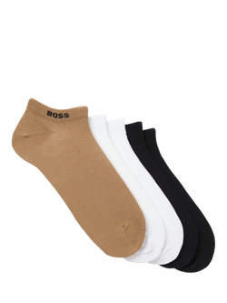 BOSS Logo Trainer Socks, Pack of 5, Multi, Multi
