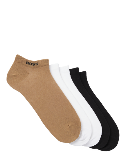 BOSS Logo Trainer Socks, Pack of 5, Multi, Multi