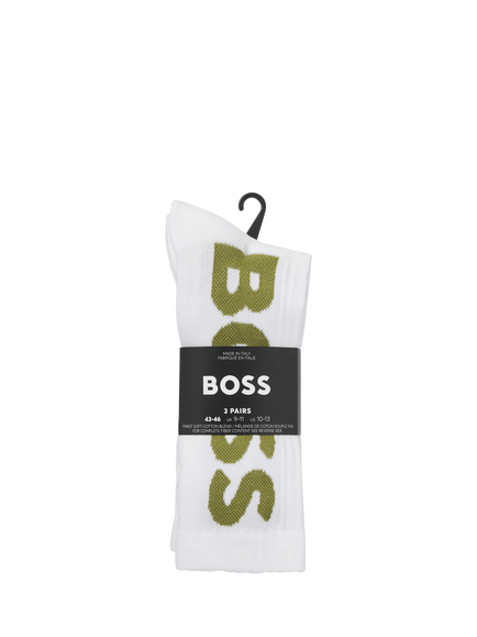 BOSS Large Logo Cotton Mix Socks, Pack of 3, Multi - view 2, Multi