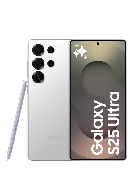 Samsung Galaxy S25 Ultra Smartphone with Bluetooth, S Pen, 12GB RAM, 6.9”, Galaxy AI, 5G, SIM Free, Whitesilver Titanium