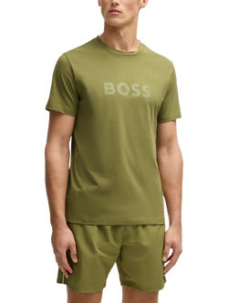 BOSS Cotton Logo T-Shirt, Green, Green