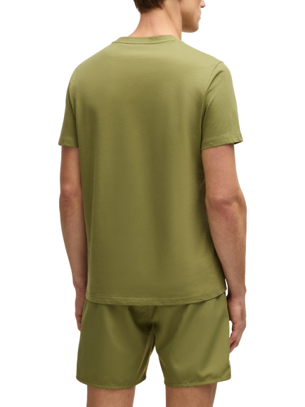 BOSS Cotton Logo T-Shirt, Green - view 2, Green