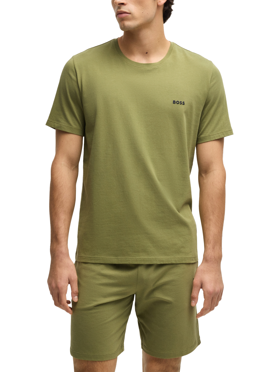 BOSS Stretch Cotton Jersey Regular Fit T-Shirt, Medium Green