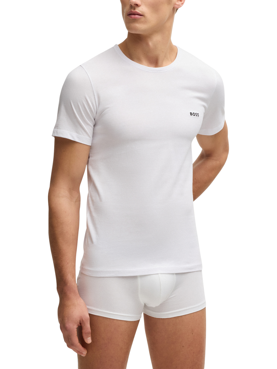 Product image 2 of 5, which shows BOSS Organic Cotton Underwear T-Shirts, Pack of 3, Multi, M