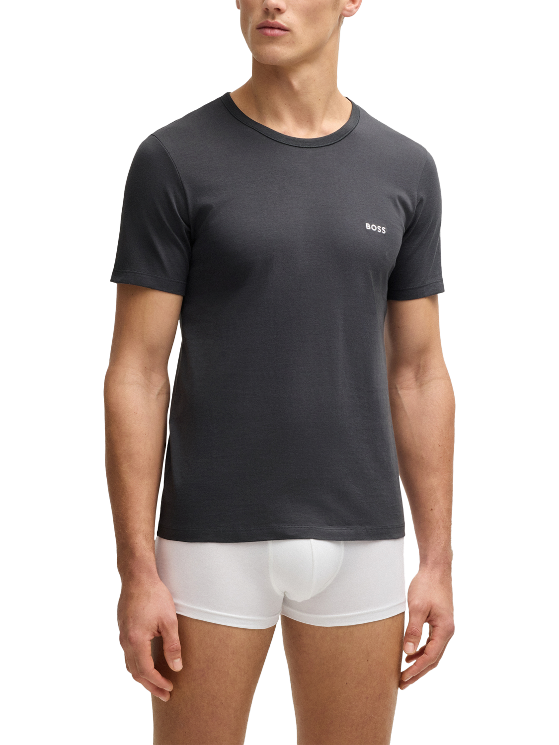 Product image 4 of 5, which shows BOSS Organic Cotton Underwear T-Shirts, Pack of 3, Multi, M